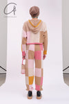 YANYAN KNITS plaid color block sweatpants YYK-YYW23-0182-GW plaid